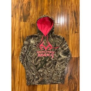Realtree MAX-5 Camo Hoodie Pink Logo Girls Small 4-6 Camouflage Sweatshirt B-2